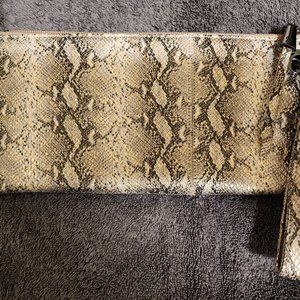 Hobo Vida Glam Snake Leather Zip Wristlet